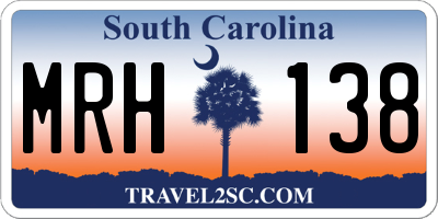 SC license plate MRH138