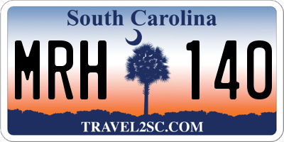 SC license plate MRH140