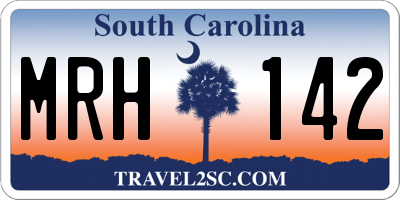 SC license plate MRH142