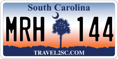 SC license plate MRH144