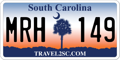 SC license plate MRH149