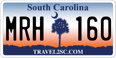 SC license plate MRH160