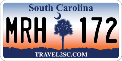 SC license plate MRH172