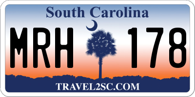 SC license plate MRH178