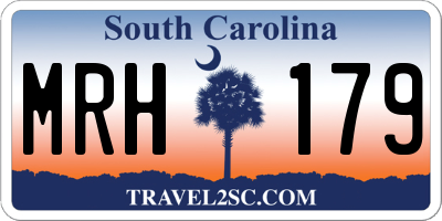 SC license plate MRH179