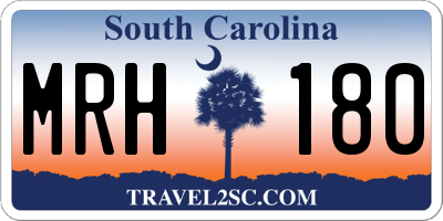 SC license plate MRH180