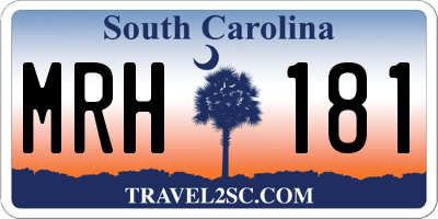 SC license plate MRH181