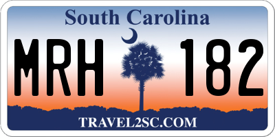 SC license plate MRH182