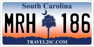 SC license plate MRH186