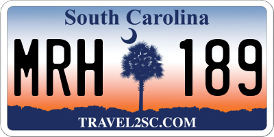 SC license plate MRH189