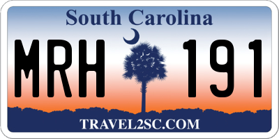 SC license plate MRH191