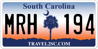 SC license plate MRH194
