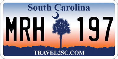 SC license plate MRH197