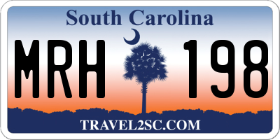 SC license plate MRH198