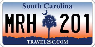 SC license plate MRH201