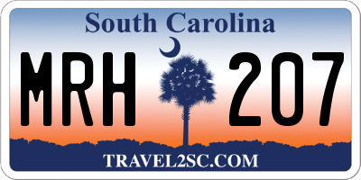 SC license plate MRH207
