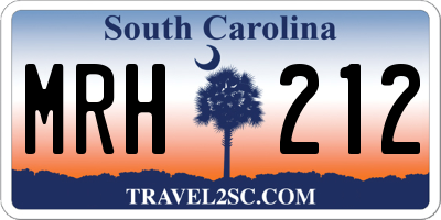 SC license plate MRH212
