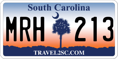 SC license plate MRH213