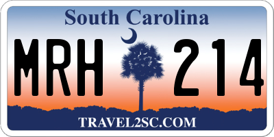 SC license plate MRH214