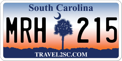SC license plate MRH215