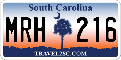 SC license plate MRH216