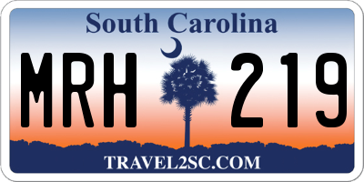 SC license plate MRH219