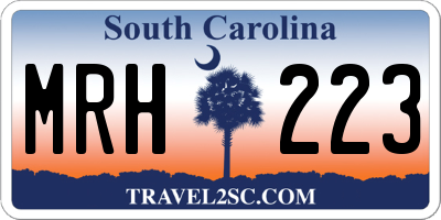 SC license plate MRH223
