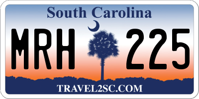 SC license plate MRH225