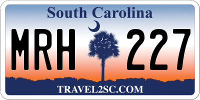 SC license plate MRH227