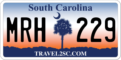 SC license plate MRH229