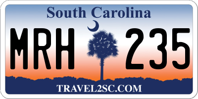 SC license plate MRH235