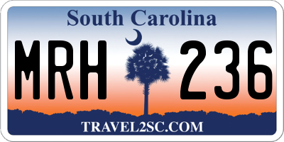 SC license plate MRH236