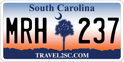 SC license plate MRH237