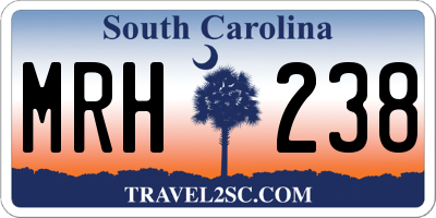 SC license plate MRH238