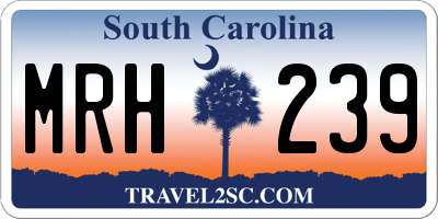 SC license plate MRH239