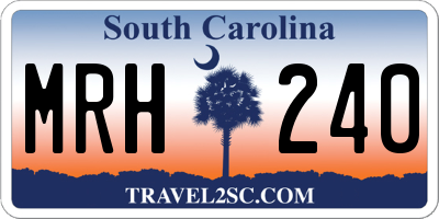 SC license plate MRH240