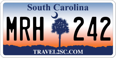 SC license plate MRH242