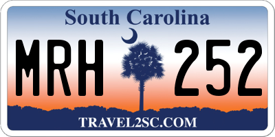 SC license plate MRH252