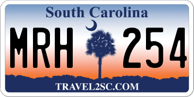 SC license plate MRH254