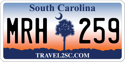SC license plate MRH259