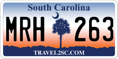 SC license plate MRH263