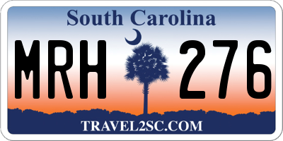 SC license plate MRH276