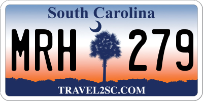 SC license plate MRH279