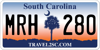 SC license plate MRH280