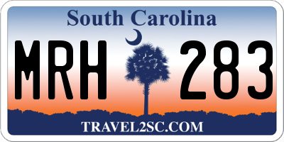SC license plate MRH283