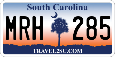 SC license plate MRH285