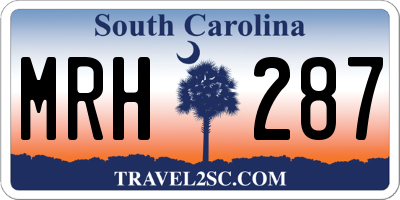 SC license plate MRH287