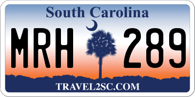 SC license plate MRH289