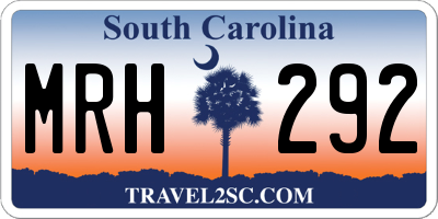 SC license plate MRH292