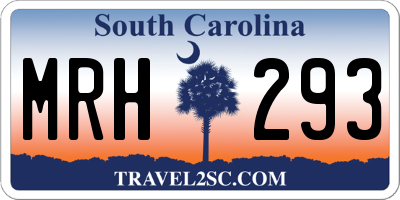 SC license plate MRH293
